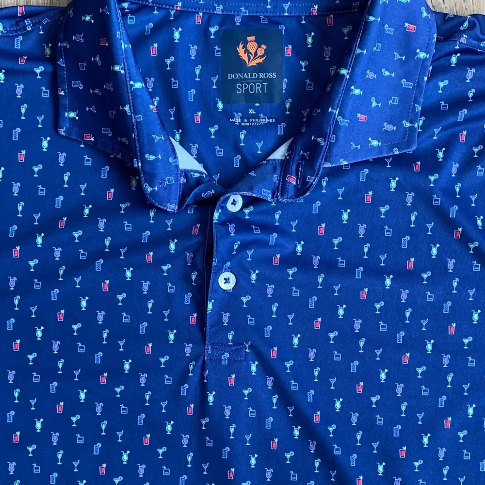 Donald Ross Sport Men’s Polo Cocktails Size XL - Picture 2 of 10